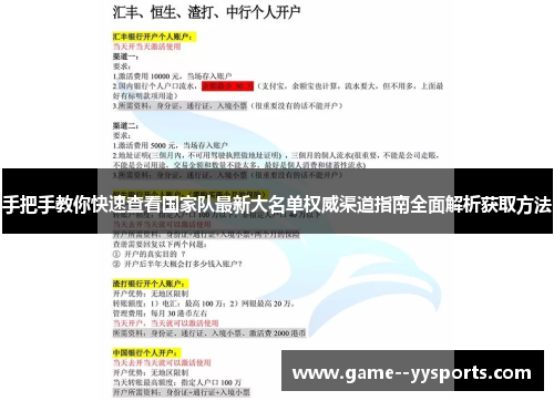手把手教你快速查看国家队最新大名单权威渠道指南全面解析获取方法